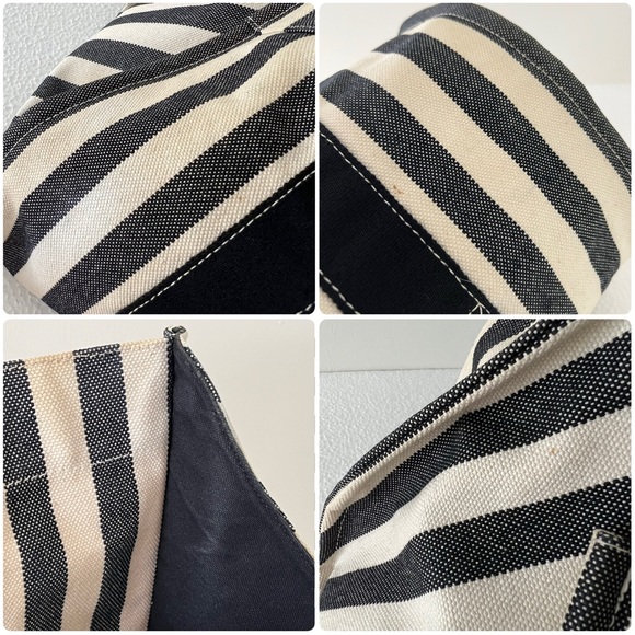 HERMES Striped 'Cannes' large Tote Fourre-tout bag + attached Hermès case - Picture 14 of 16